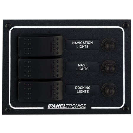 Paneltronics Waterproof Dc 3 Position Lighted Rocker & Cb 9960019B